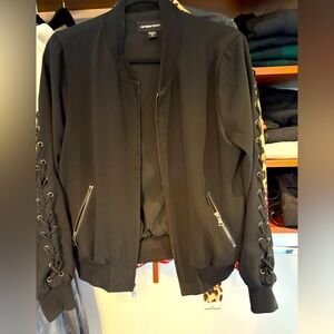 Fifteen twenty bomber jacket with sleeve details! Dressy bomber!